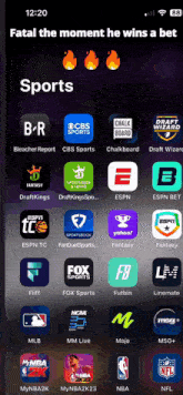 a screenshot of a sports app on a cell phone