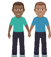 two men are holding hands in a cartoon drawing