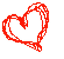 a pixel art drawing of a red heart on a white background