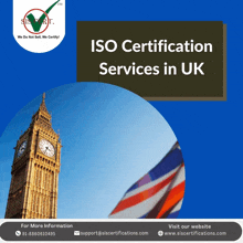 an ad for iso certification services in uk