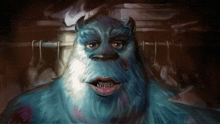 a painting of sulley from monsters university
