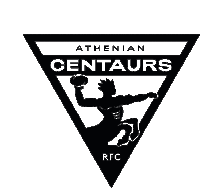 a black and white logo for the athenian centaurs