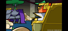 a cartoon of a man standing next to a pyramid with youtube.com/terminalmontage at the bottom of the screen