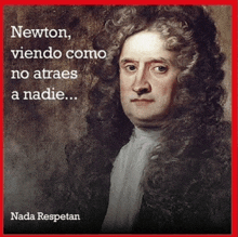 a portrait of a man with a quote from newton