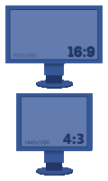 a computer monitor with a 1920x1080 screen and a 4 3 screen