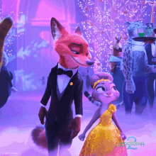 nick wilde and judy hopps from zootopia are dancing