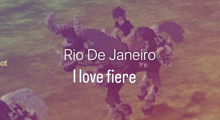 a rio de janeiro i love fiere poster with a purple background