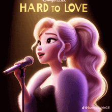 a poster for disney pixar 's hard to love features a cartoon girl singing into a microphone