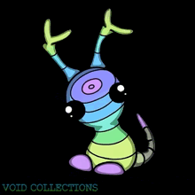 a drawing of a colorful worm with the word hai written above it