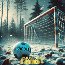 a soccer ball with sbobet written on it