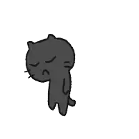 a drawing of a cat with a red eye