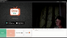 a computer screen with the ome tv app open