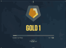 a screenshot of a game that says gold 1 and rank rating