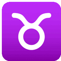 a purple square with a white taurus symbol