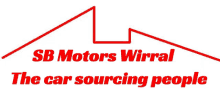 a red logo for sb motors wirral says the car sourcing people