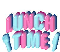 a sign that says lunch time with a fork in it