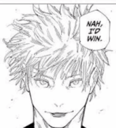 a black and white drawing of a man with the words nah i 'd win behind him