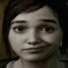 a close up of a woman 's face making a funny face in a black and white photo .