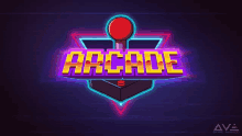 a neon sign that says arcade with an arcade controller