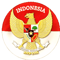 a red white and gold emblem of indonesia