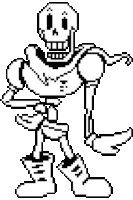 a pixel art drawing of papyrus from undertale