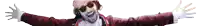 a man with his arms outstretched is wearing sunglasses