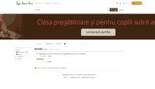 a screenshot of a website that says clasa pregatitoare si pentru copiii sub 6 ani