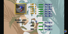 a screenshot of a video game that says azure lake records at the bottom