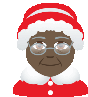 a cartoon drawing of an older woman dressed as santa claus