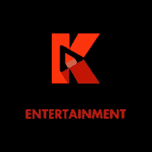 a red and black logo for a company called entertainment .