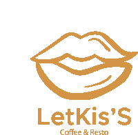 a logo for letki 's coffee and resto with a drawing of a woman 's mouth