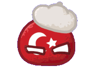 a red ball with a white star on it