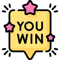 a yellow speech bubble with the words " you win " on it