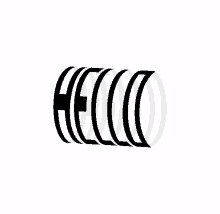 a black and white logo that says hello on it