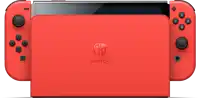 a red nintendo switch is sitting on a white background