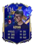 a card that says adyan on it with a picture of a boy wearing glasses