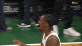 a philadelphia basketball player is screaming on the court
