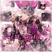 a picture of a man on a bed with the words good night i love you on it