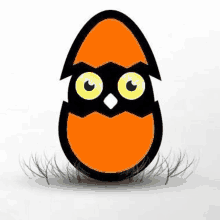 a cartoon owl is coming out of a cracked egg .