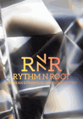 a logo for rnr rhythm n root is displayed on a gray background