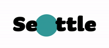 a logo that says settle with a blue circle in the middle