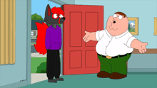 a cartoon of peter griffin and a red fox