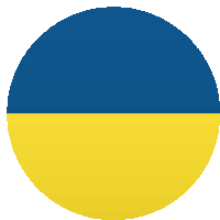 a blue and yellow flag in a circle