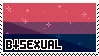 a bisexual flag is on a postage stamp