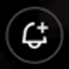 a white icon in a black circle with a cross on it .