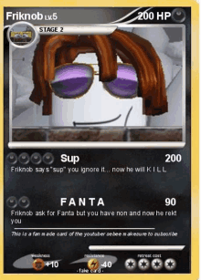 a pokemon card that says frisknob lv.5 stage 2