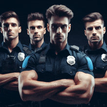 four police officers standing with their arms crossed