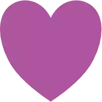 a purple heart on a white background