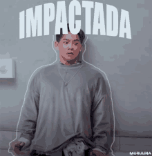 an animated image of a man with the word impactada on it