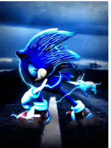 a picture of sonic the hedgehog with a lightning bolt